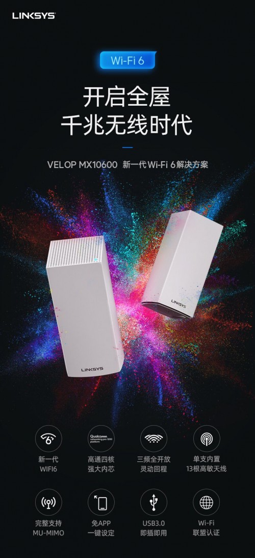 Linksys領(lǐng)勢(shì)WiFi6路由器開啟全屋千兆無(wú)線時(shí)代