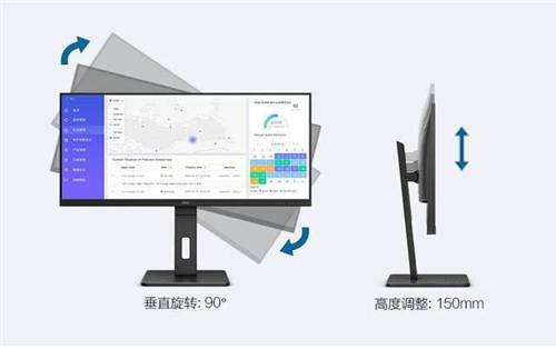 AOC P2系列21:9寬屏Q34P2商用顯示器，一屏盡覽開闊視野