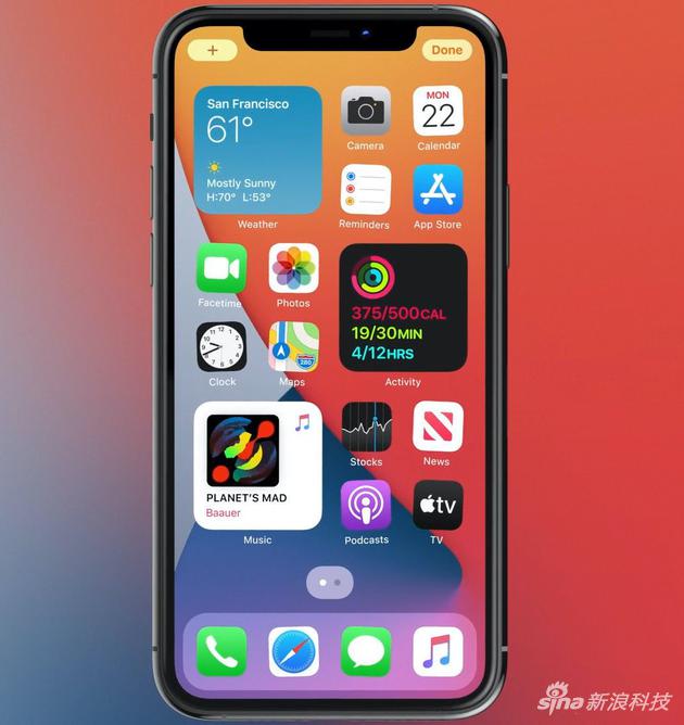 iOS 14的主屏幕支持組件（Widgets） 功能