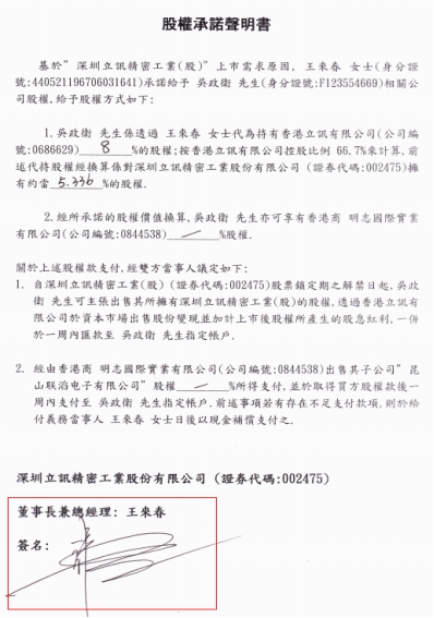 立訊精密200億市值歸屬爭議 實控人遭投訴代持并違約