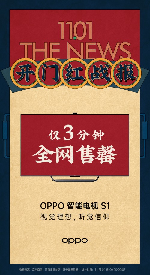 音畫雙絕掀搶購(gòu)熱潮?OPPO智能電視S1首銷告捷