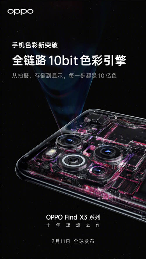 首發(fā)全鏈路10bit色彩引擎！OPPO Find X3新突破