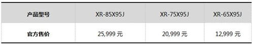 索尼8K電視Z9J、4K電視X95J及83英寸A90J開售