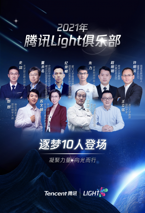 騰訊發(fā)起“Light青年俱樂(lè)部”，首批10位成員涵蓋多維領(lǐng)域