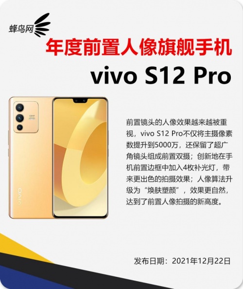 “年度前置人像旗艦” vivo S12 Pro影像實力再獲肯定