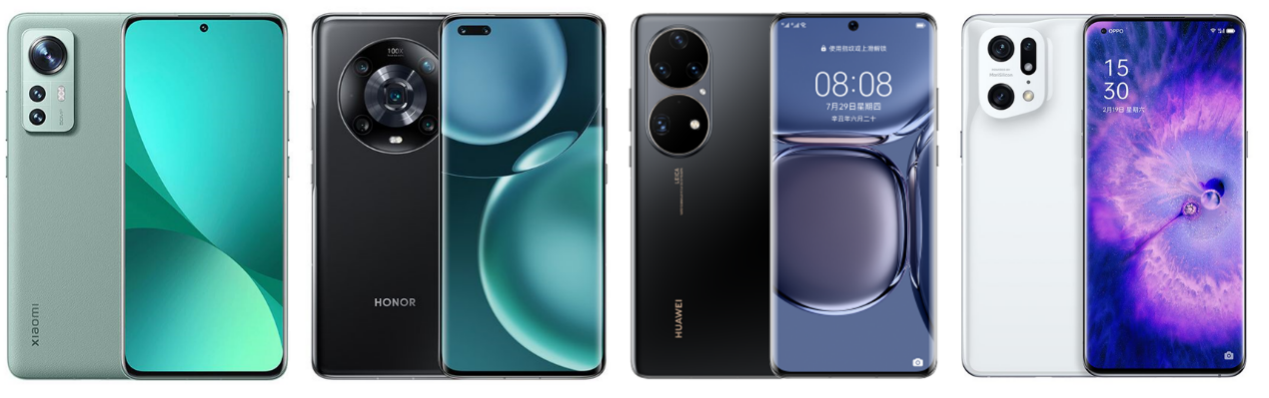 小米12系列、榮耀Magic4系列、華為P50系列、OPPO Find X5系列