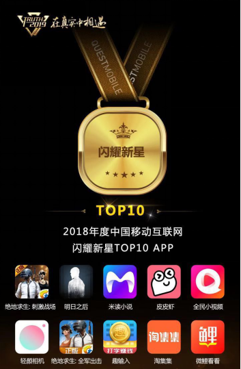 淘集集榮膺2018中國移動互聯網閃耀新星TOP10 APP