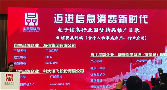 海信激光電視與ULED電視雙雙入選中國(guó)品牌日“國(guó)貨精品”