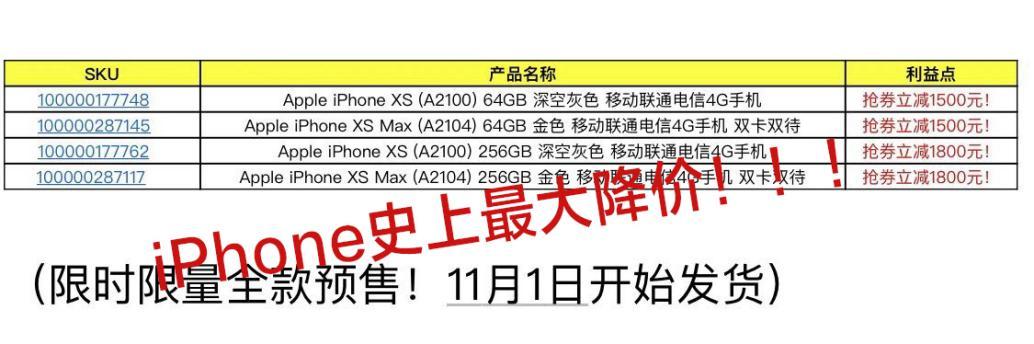 不用等11月11日！現(xiàn)在上京東買 iPhone XS直降1800元