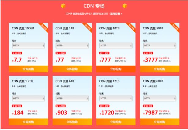 七牛云雙11云采購嘉年華，CDN、云存儲等資源包低至1折