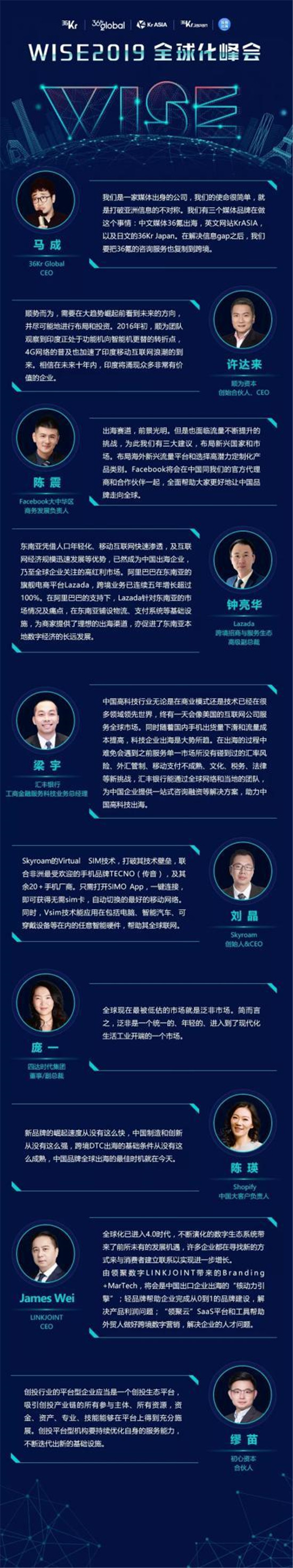 全球化浪潮下，中國企業(yè)出海的機(jī)遇與挑戰(zhàn)丨WISE2019全球化峰會