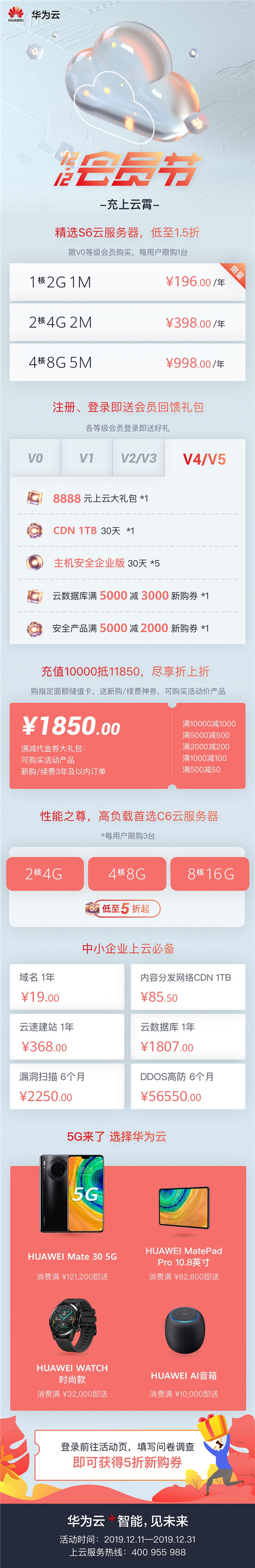 華為云年末回饋，12.12會(huì)員節(jié)與百萬用戶共享云上福利