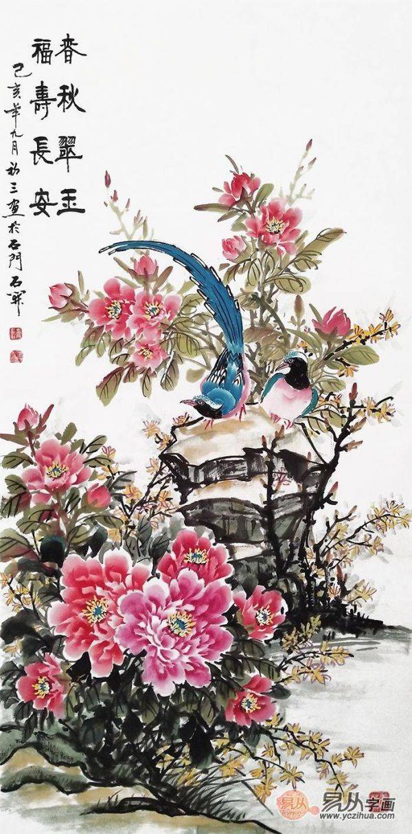 進(jìn)門口玄關(guān)掛什么畫，吉祥富貴花鳥畫就選這些