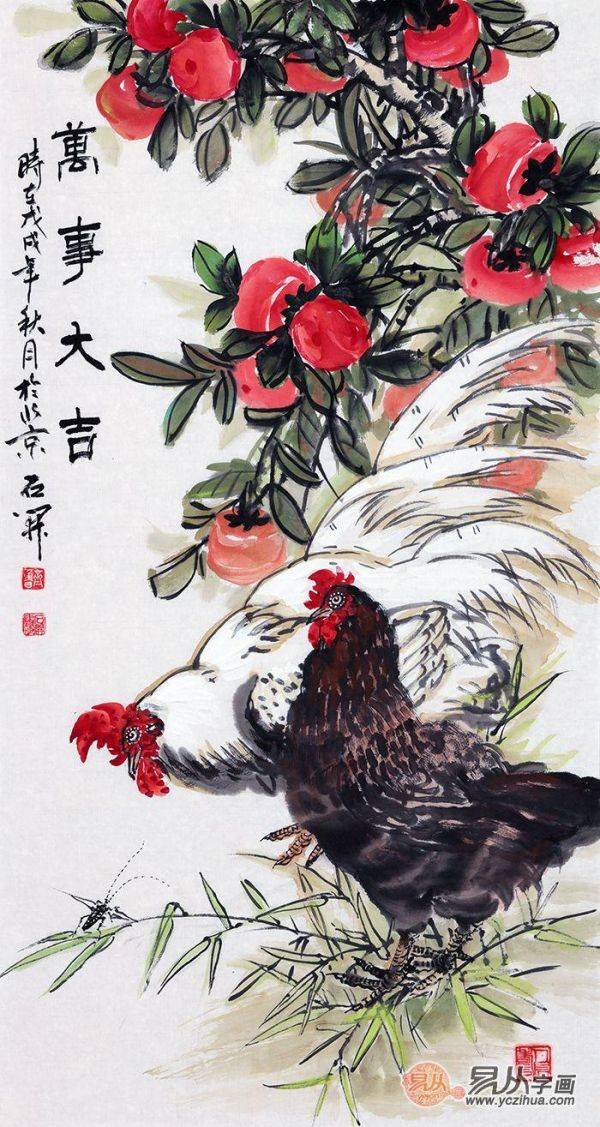 進(jìn)門口玄關(guān)掛什么畫，吉祥富貴花鳥畫就選這些